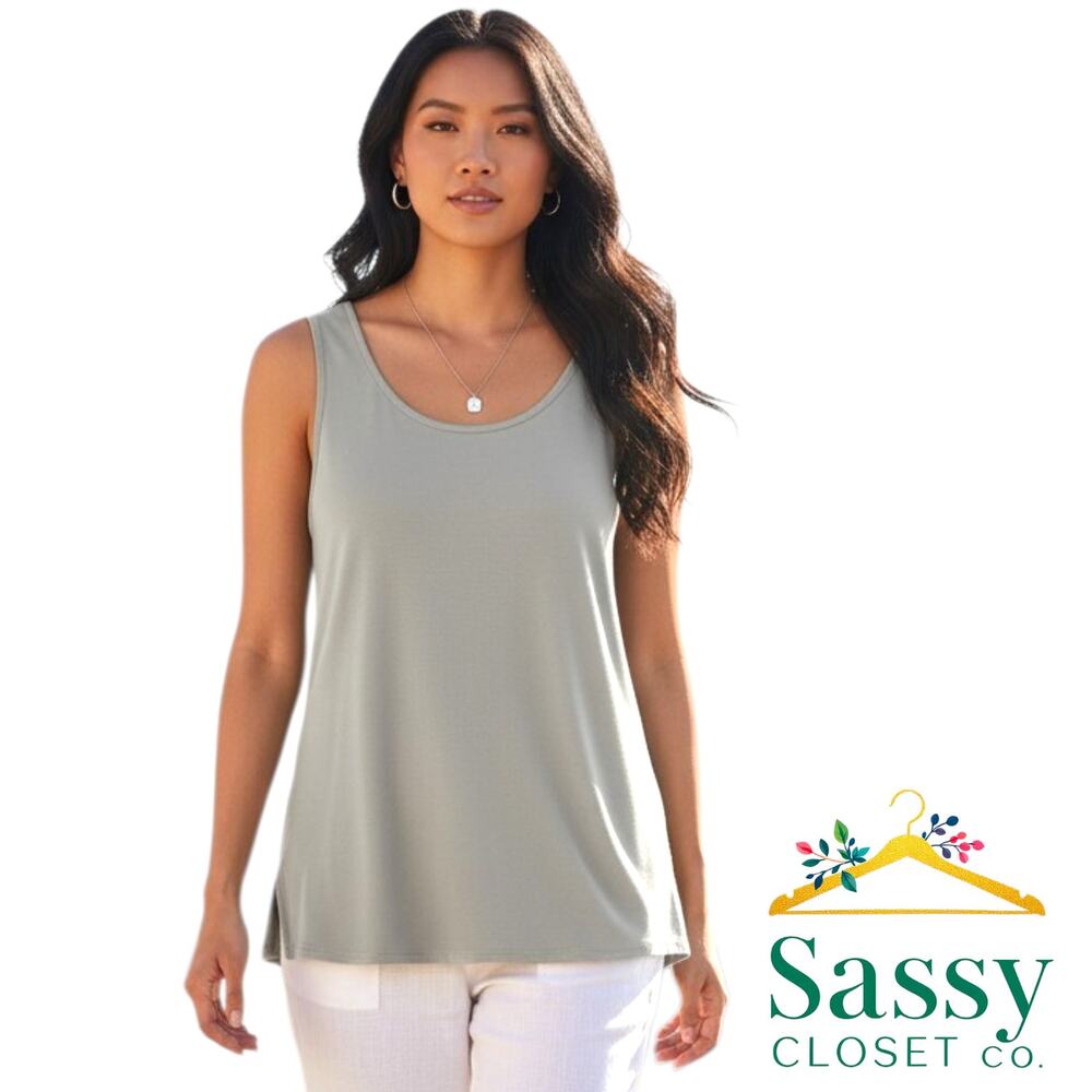 BY JJ Gray Slinky Knit Travel Tank Top L Womens EUC Wrinkle Resistant IT-124